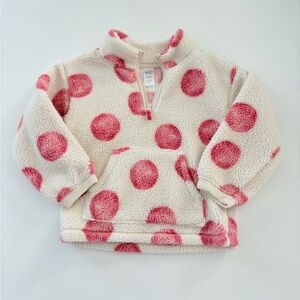 LIKE NEW Carter’s Fleece Sherpa Polka Dot Zip Jacket